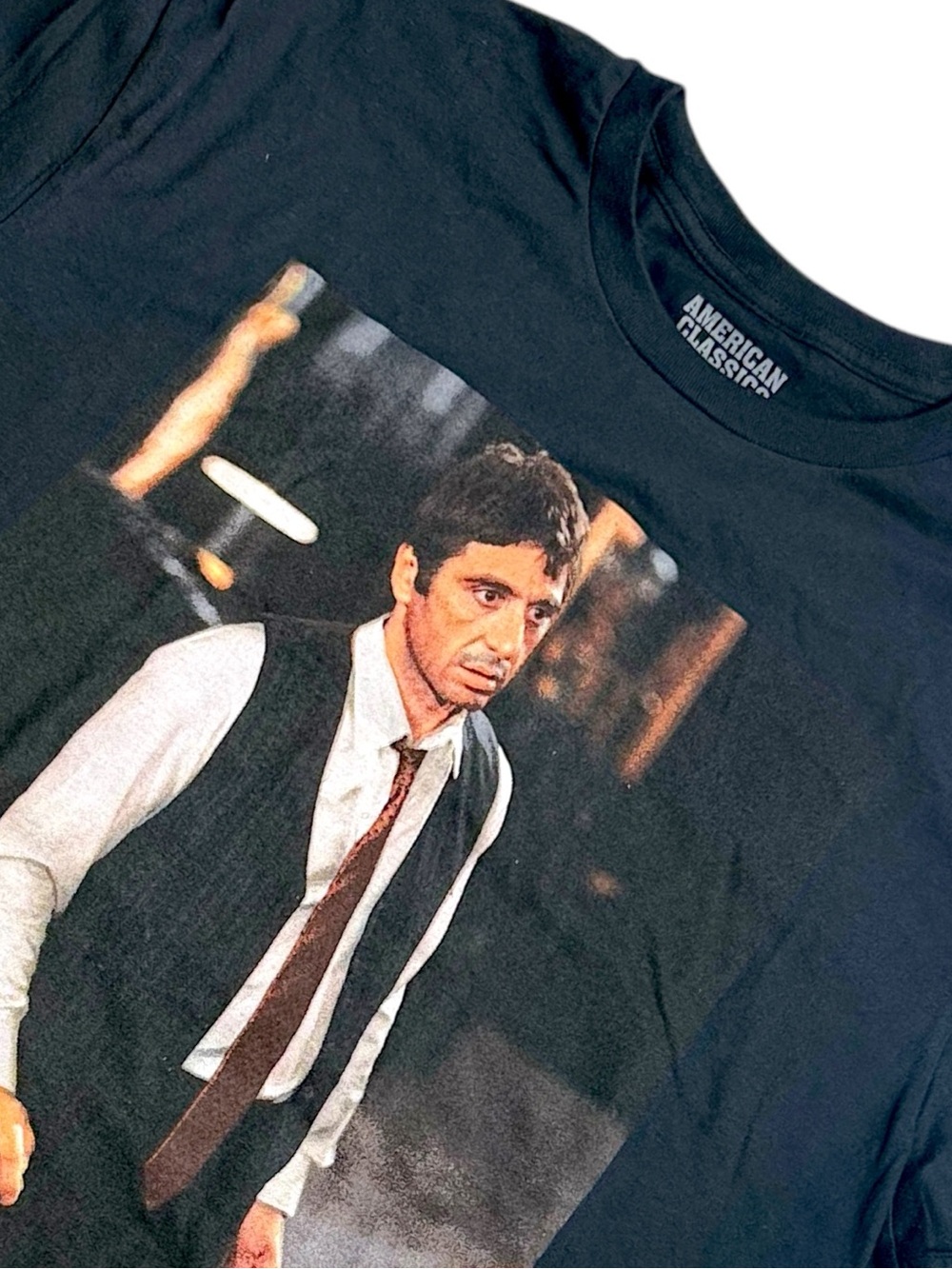 American Classics Scarface Tony Montana Graphic T Shirt Black Mens Large